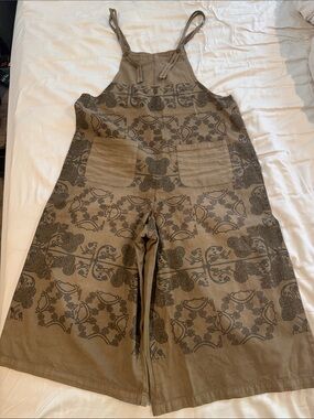 easel Floral-Print Brown Women's Overalls